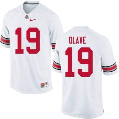 Men's Ohio State Buckeyes #19 Chris Olave White Nike NCAA College Football Jersey Style FOD7144XW